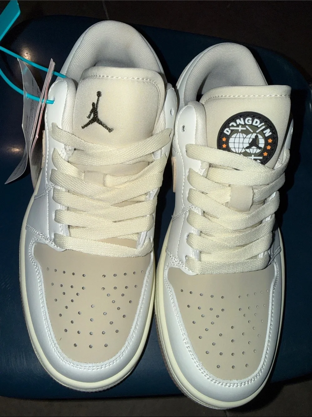 Jordan Men’s White & Cream Low-Top Sneakers